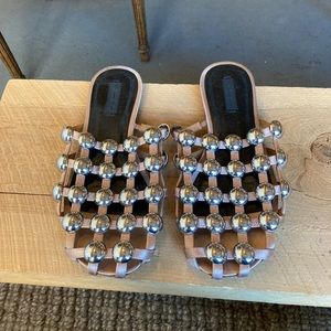 Alexander wang studded slide sandals size 37